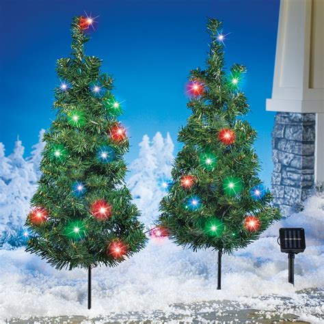 solar powered xmas trees